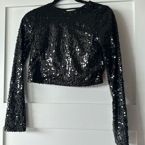 Gorgeous Black Sequin Top
